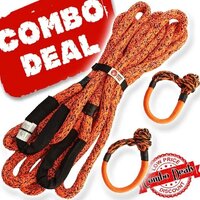Carbon Offroad 4X4 Kinetic Rope And 2 X Soft Shackle Combo Deal CW-COMBO-HR1022-1474