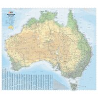 HEMA Australia Road & Terrain Map Full Colour Laminated Tubed 1000x875mm
