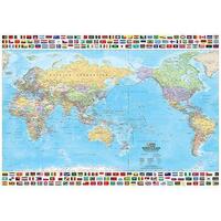 HEMA World & Flags Map Laminated Tubed 1000x700mm Colour Map