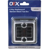OEX 6 Way Weatherproof Standard Blade Fuse Box ACX5125