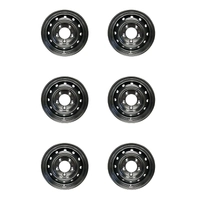 6x Wolf Steel Rims 16" x 6.5" BLACK Heavy Duty for Land Rover Puma/TD5/Perentie ANR4583PMA