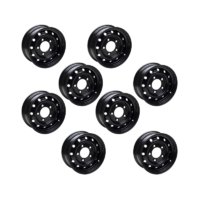 Wolf Steel Rims 16" BLACK Heavy Duty SET OF 8 Rims for Land Rover Puma/TD5/Perentie ANR4583PM