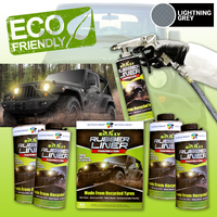 BULLY LINER Lightning Grey Bed Liner Tough Protective Coating 4L Kit NON TOXIC [Spray Gun: Included]