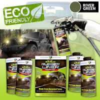 BULLY LINER River Green Bed Liner Tough Protective Coating 4L Kit NON TOXIC [Spray Gun: Included]