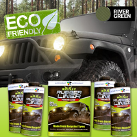 BULLY LINER River Green Bed Liner Tough Protective Coating 4L Kit NON TOXIC [Spray Gun: Not Included]
