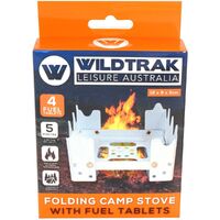 Folding Camp Stove With Fuel Tablets 12X9X3Cm Wildtrak CA0172