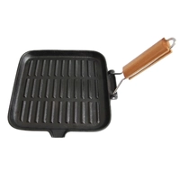 Cast Iron Skillet With Wood Handle 24X24Cm Wildtrak CA1102