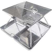 Frontier 360 SSteel Fold Bbq Firepit 42X36.5X35C Carry Bag Wildtrak CA1115