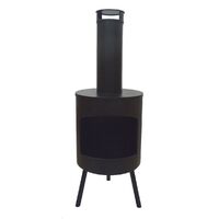 Outdoor Fire Place Round On Foot Black Color Iron 128X45Cm Wildtrak CA6085