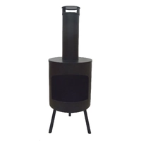 Outdoor Fire Place Round On Foot Black Color Iron 128X45Cm Wildtrak CA6085