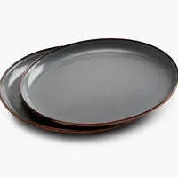Barebones Enamel Salad Plate Slate Grey Set of 2 CKW-374