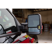 Clearview Towing Mirrors Full Replacement [Power-Fold Memory Heated Indicator Electric Black] Chevy Silverado 2500 3500 HSV Con 18-20 CV-CS-HFYIEB