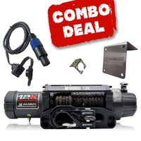 Carbon Offroad 12K V.3 12000lb Winch Black Hook Installers Combo Deal CW-12KV3-COMBO1