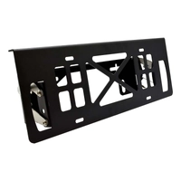 Carbon Offroad Stainless Steel Black Powdercoat Pull Up Number Plate Bracket CW-NPBV2
