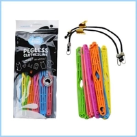 SLIDE n' DRY Pegless Clotheslines 12pk 2M Rainbow Caravan Camping