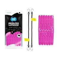 SLIDE n' DRY Pegless Clotheslines 12pk 2M Pink CWKSNDP