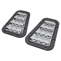 Aftermarket XS Bonnet Vent Set Black with Silver Mesh Land Rover Defender DA1974 