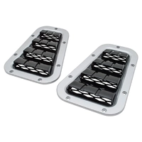 Aftermarket XS Bonnet Vent Set Silver with Black Mesh Land Rover Defender DA1975 