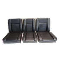 Series Deluxe Front Row Seat Set of 3 Seats BLACK for Land Rover DA4298
