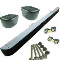 FRONT BUMPER WITH HOLES - BLACK- DEFENDER 90/110 PLUS END CAPS & FITTING KIT