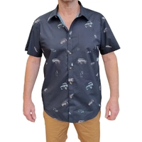 Free 24 7 Dark Knight Patrol Button Up Mens Shirt | 3XL Black FRE016
