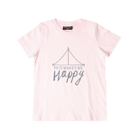 Free 24 7 This Makes Me Happy Children's T-Shirt | Size 12 Pink FRE038