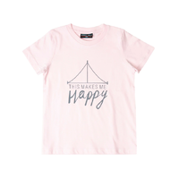 Free 24 7 This Makes Me Happy Children's T-Shirt | Size 12 Pink FRE038