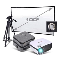KickAss Projector & 100" Eyelet Screen Cinema Package Bundle KAPROJECTOR100