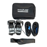 KickAss Heavy Duty Ratchet Strap Set - Pair with Tie Down Loop - 38mm x 2.5m - 750KG KARATCHETSET38X2.5