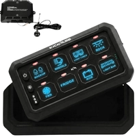 KICKASS 12/24V 8 GANG WIRELESS SWITCH PANEL WITH MAGNETIC CHARGING CRADLE - MKII KAWLSWPANEL-8-MKII