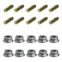 10 Pack M8 Exhaust Manifold Studs & Nuts Fit Land Rover Discovery 2 Defender TD5 LR009704A ESR2033A