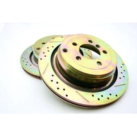 X DRILLED & GROOVED PAIR BRAKE DISC REAR RANGE ROVER L322 SDB500201/SDB500202/LR017804/LR031844