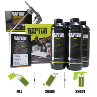 U-POL White RAPTOR Bed Liner Tough Protective Coating 4L 2 Pack Kit + SPRAY GUN RLWS4KIT