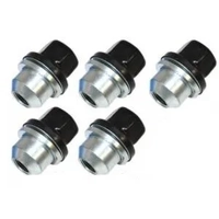 5 X BLACK COATED WHEEL NUTS FOR ALLOY WHEEL ON LAND ROVER DISCO 93-99 & DEFENDER TO 2007 RRD500560B-X5