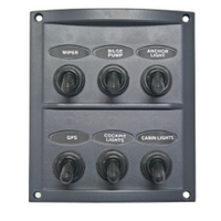 Splashproof Switch Panels Grey 6 switch panel