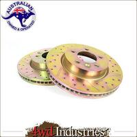 Front Brake Disc Rotor Vented Cross Drilled Discovery 3 4 TDV6 SDB000604CDG