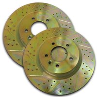 Disc Brake Rotors Cross Drilled Grooved for Land Rover Discovery 4 RRS SDB000624CDG