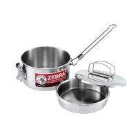 Zebra Stainless Steelware Round Lunch Box - 12Cm Dia. 700Ml SUP152312
