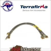 Terrafirma Brake Hoses Stainless Steel Braided +50mm for Land Rover Disco 1 TF607L