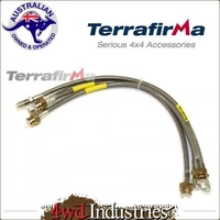 Terrafirma Brake Hoses Braided Stainless for Land Rover Disco 1 1994 On ABS TF608