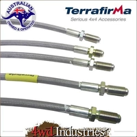 Terrafirma Brake Hoses Stainless Steel Range Rover Classic NO ABS Standard TF611