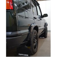 TUFF ROK Flare/Arch Extra Wide Mud Flap Set Black w/ White Logo