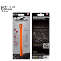 Nite Ize Gear Tie 12"- 2 Pack Bright Orange