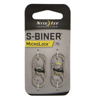 Nite Ize MicroLock Steel S-Biner 2 Pack Stainless