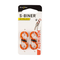Nite Ize S-Biner MicroLock Aluminum 2 Pack Orange